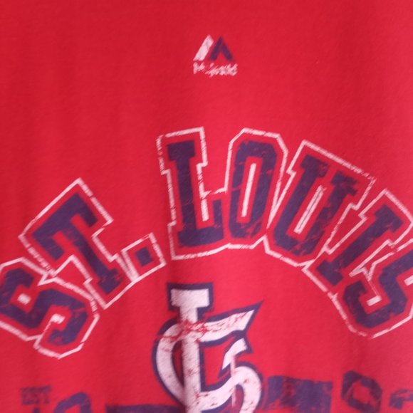 Womens L Majestic St. Louis Cardinals 1892 Jersey Tee - Picture 5 of 10